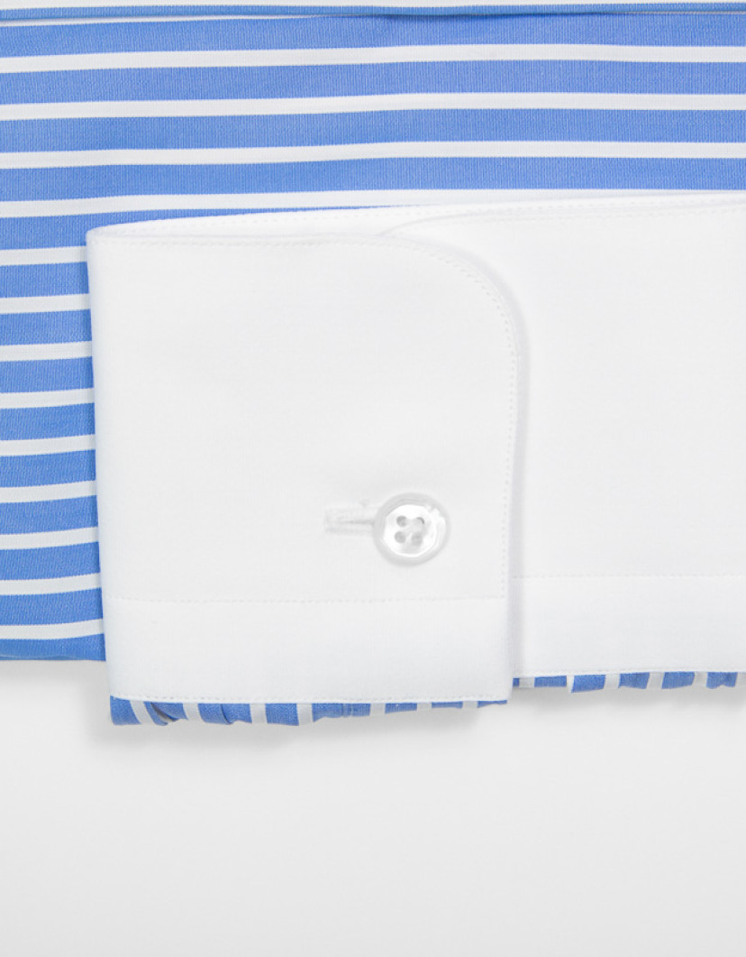 Castello D'Oro Blue Shirts With White Candy Stripes image